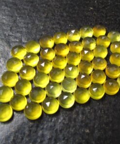 4mm Natural Yellow Chalcedony Round Rose Cut Cabochon