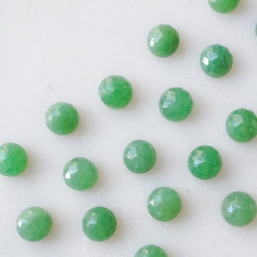 3mm Natural Green Aventurine Round Rose Cut Cabochon