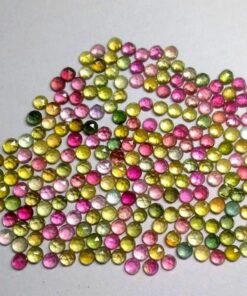 4mm Natural Multi Tourmaline Round Rose Cut Cabochon