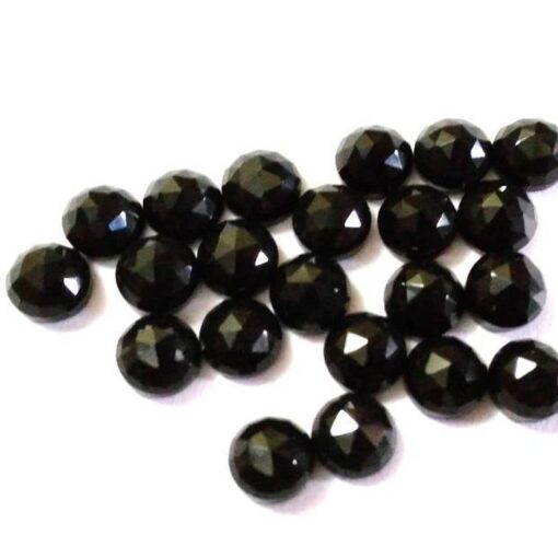 3mm Natural Black Onyx Round Rose Cut Cabochon