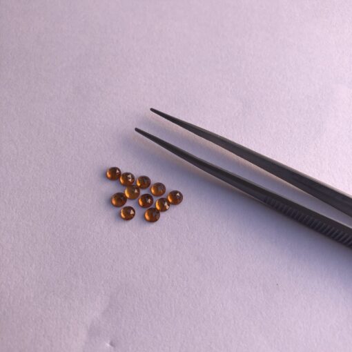 3mm Natural Hessonite Garnet Round Rose Cut Cabochon