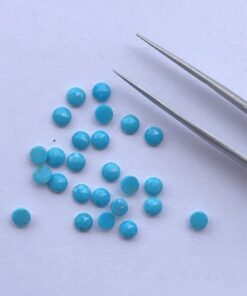 4mm Natural Sleeping Beauty Turquoise Round Rose Cut Cabochon