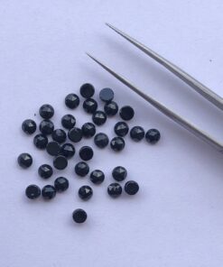 4mm Natural Black Spinel Round Rose Cut Cabochon