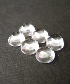 4mm Natural Crystal Quartz Round Rose Cut Cabochon