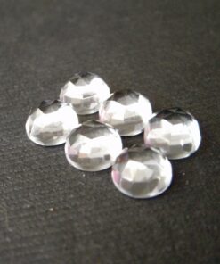 4mm Natural White Topaz Round Rose Cut Cabochon