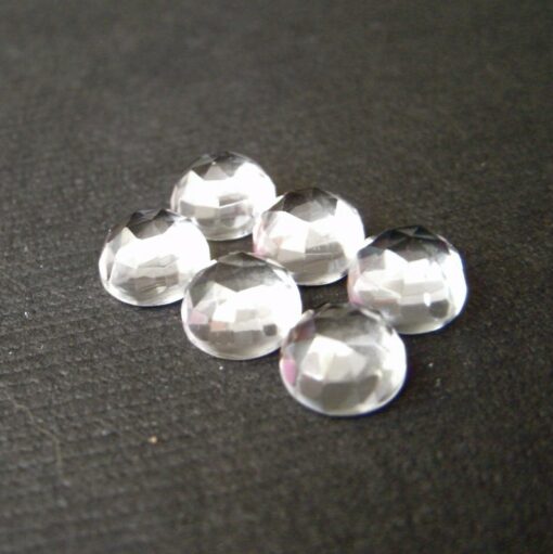 4mm Natural White Topaz Round Rose Cut Cabochon