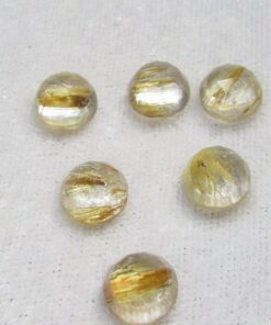 5mm Natural Golden Rutile Round Rose Cut Cabochon