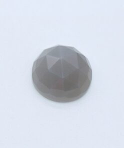 6mm Natural Gray Moonstone Round Rose Cut Cabochon