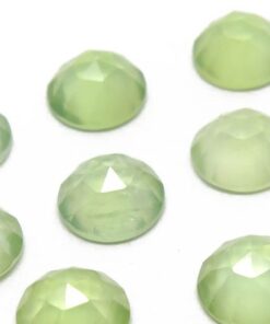 6mm Natural Prehnite Round Rose Cut Cabochon