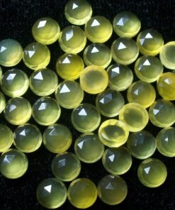 6mm Natural Yellow Chalcedony Round Rose Cut Cabochon