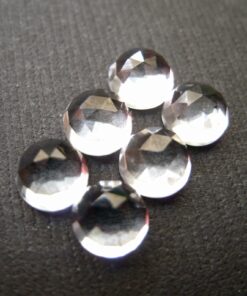 6mm Natural Crystal Quartz Round Rose Cut Cabochon