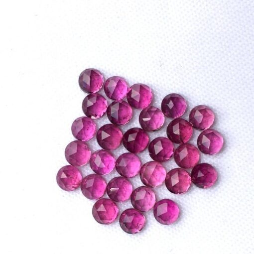 4mm Natural Pink Tourmaline Round Rose Cut Cabochon