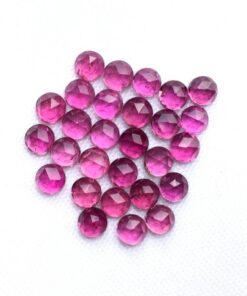 3mm Natural Pink Tourmaline Round Rose Cut Cabochon