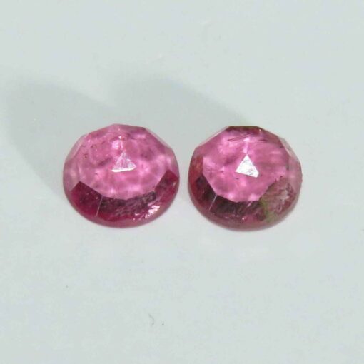 6mm Natural Pink Tourmaline Round Rose Cut Cabochon