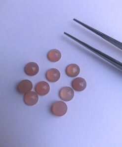 6mm Natural Pink Chalcedony Round Rose Cut Cabochon