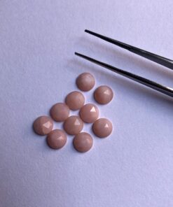 6mm Natural Pink Opal Round Rose Cut Cabochon