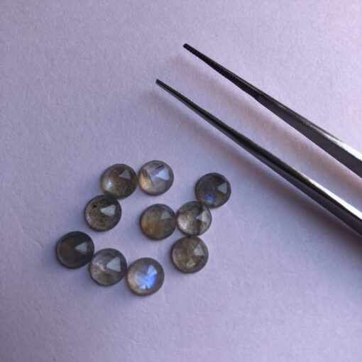 5mm Natural Labradorite Round Rose Cut Cabochon