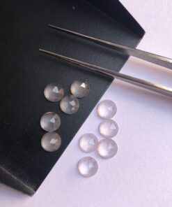 3mm Natural Rose Quartz Round Rose Cut Cabochon