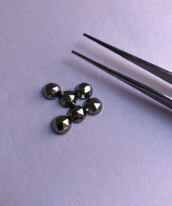 6mm Natural Pyrite Round Rose Cut Cabochon