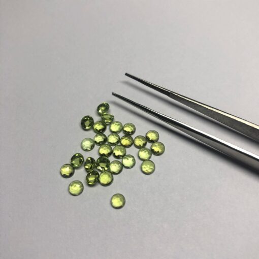 4mm Natural Peridot Round Rose Cut Cabochon