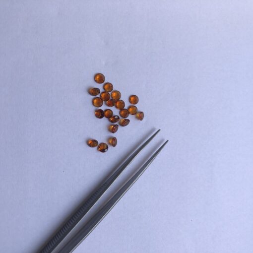 3mm Natural Brandy Citrine Round Cut Gemstone