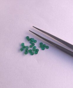 3mm Natural Green Onyx Round Rose Cut Cabochon