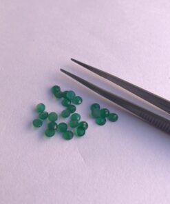 3mm Natural Green Chalcedony Round Rose Cut Cabochon