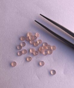 4mm Natural Rose Quartz Round Rose Cut Cabochon