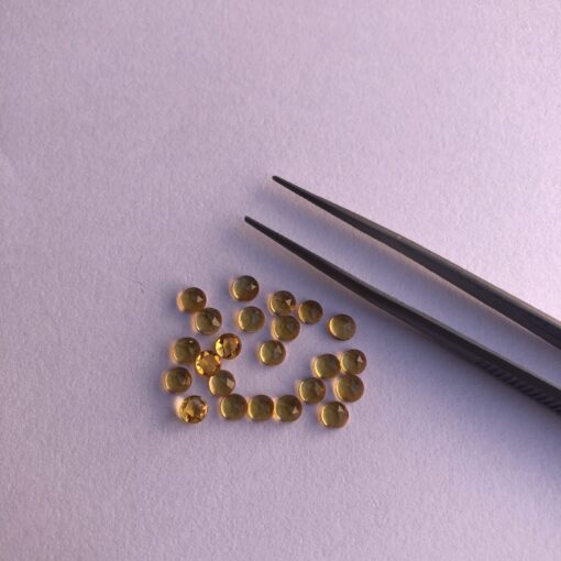 4mm Natural Citrine Round Rose Cut Cabochon