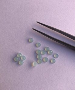 6mm Natural Aqua Chalcedony Round Rose Cut Cabochon