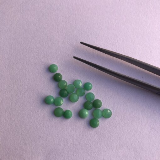 4mm Natural Chrysoprase Round Rose Cut Cabochon
