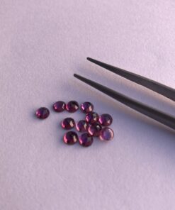 4mm Natural Rhodolite Garnet Round Rose Cut Cabochon