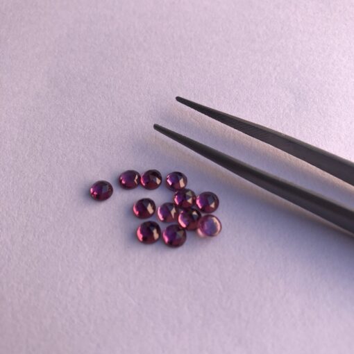 3mm Natural Rhodolite Garnet Round Rose Cut Cabochon