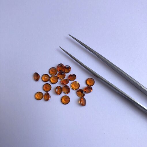 3.5mm Natural Brandy Citrine Round Cut Gemstone