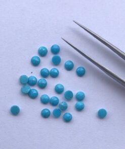 4mm Natural Sleeping Beauty Turquoise Round Rose Cut Cabochon