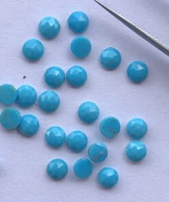 6mm Natural Sleeping Beauty Turquoise Round Rose Cut Cabochon