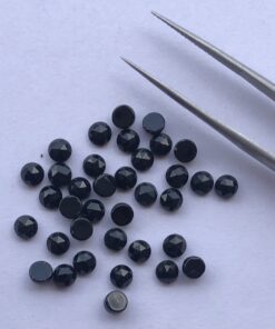 5mm Natural Black Spinel Round Rose Cut Cabochon