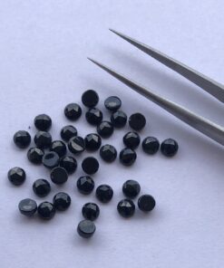 5mm Natural Black Onyx Round Rose Cut Cabochon