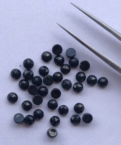 6mm Natural Black Spinel Round Rose Cut Cabochon