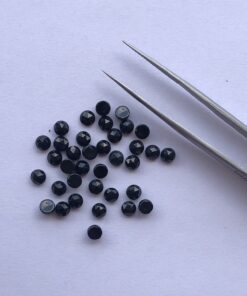 4mm Natural Black Onyx Round Rose Cut Cabochon