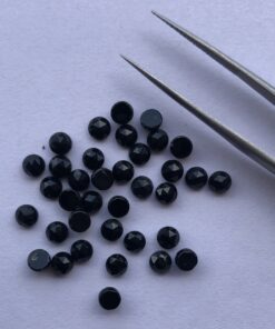 6mm Natural Black Onyx Round Rose Cut Cabochon