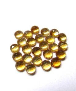 6mm Natural Citrine Round Rose Cut Cabochon