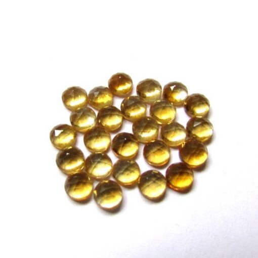 6mm Natural Citrine Round Rose Cut Cabochon