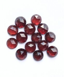 6mm Natural Red Garnet Round Rose Cut Cabochon