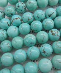 Shop 10mm Natural Howlite Turquoise Smooth Round Beads