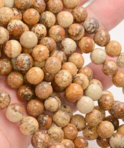 Shop 10mm Natural Picture Jasper Smooth Round Beads