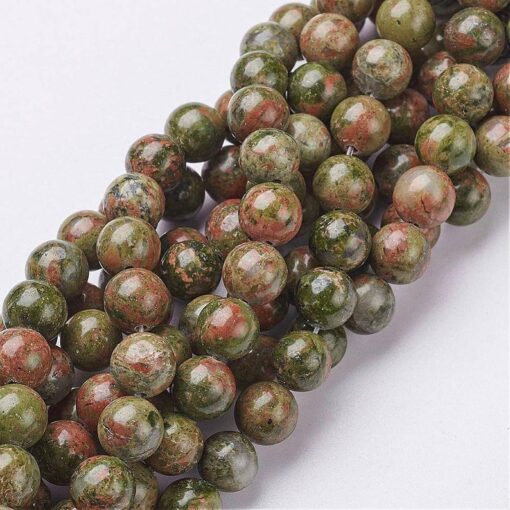 Shop 10mm Natural Unakite Smooth Round Beads