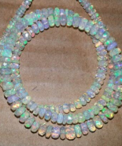 Shop Natural Ethiopian Opal Faceted Rondelle Beads