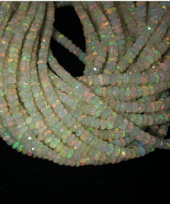 white opal rondelle beads