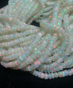 Green Fire Opal Smooth Rondelle Beads-Welo Opal Beads-Ethiopian Opal  Rondelle beads-Green Opal Plain Beads-Fire Opal Beads-Flashy Opal Beads